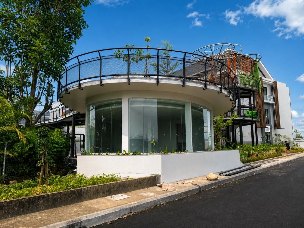 Proyek Qubu Suites - Sekat Kaca & Bangunan Melingkar